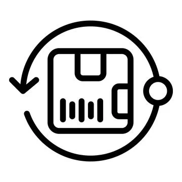 Parcel return icon outline vector. Service product Stock Illustration