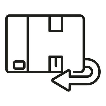 Parcel return icon outline vector. Box exchange Illustration