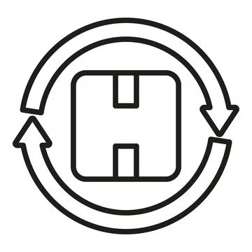 Parcel return icon outline vector. Service delivery Stock Illustration