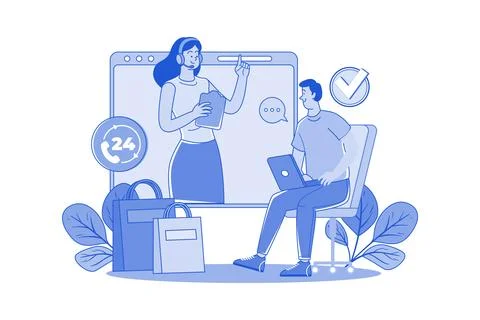 Parcel Return Illustration concept. A flat illustration isolated on white b.. Illustrazione stock