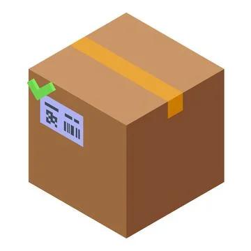 Parcel rfid scan icon isometric vector. Smart reader tag Stock Illustration