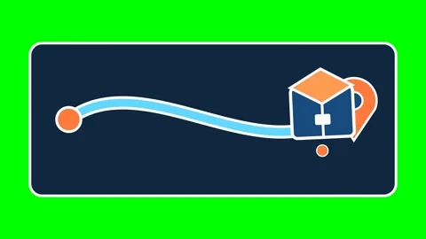 Parcel Route Pin Animated Motion Graphic Concept Stock Footage 341867785