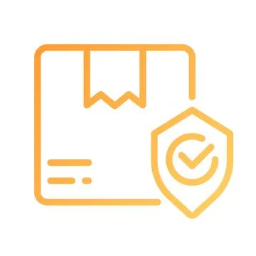 Parcel safety pixel perfect gradient linear vector icon Illustrazione stock