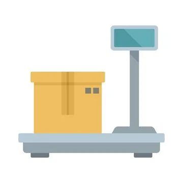 Parcel scales icon flat isolated vector Stock Illustration