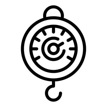 Parcel scales icon outline vector. Export courier Stock Illustration