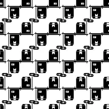 Parcel on scales pattern seamless vector Stock Illustration