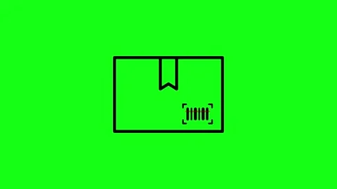 Parcel scanning icon looping animation on green background Stock Footage 339227068