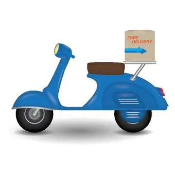 Parcel On Scooter Stock Illustration