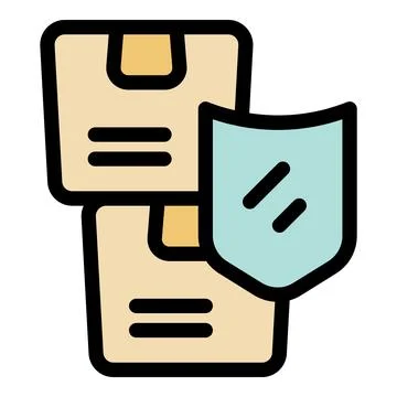 Parcel security, shield protecting cardboard boxes during shipping Stock Illustration