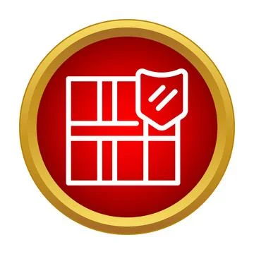 Parcel with shield protecting package icon Stock Illustration