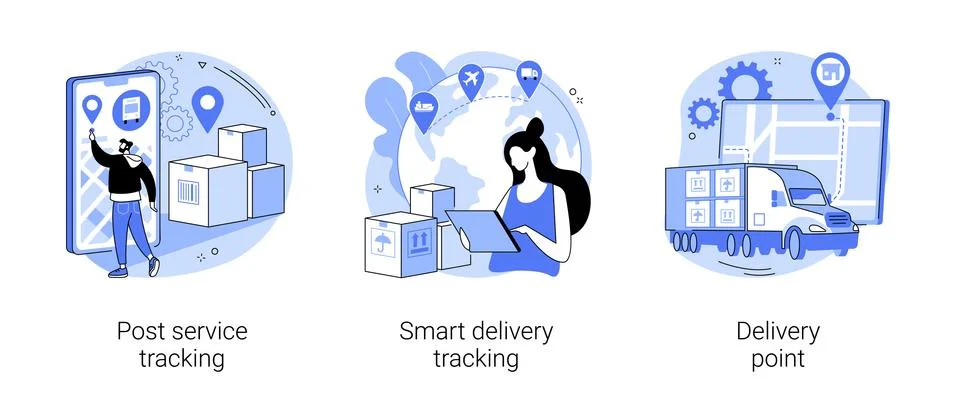 Parcel shipment abstract concept vector illustrations. Stock Illustration