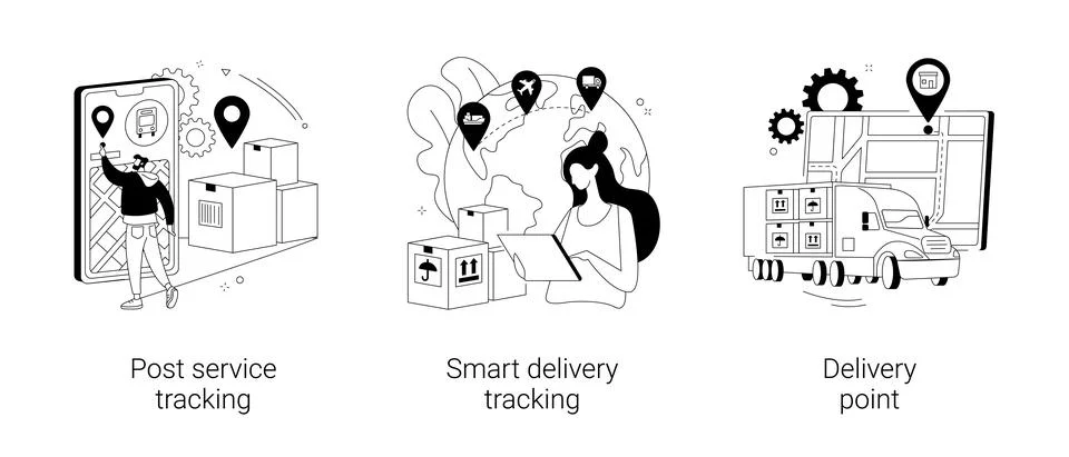 Parcel shipment abstract concept vector illustrations. 스톡 일러스트