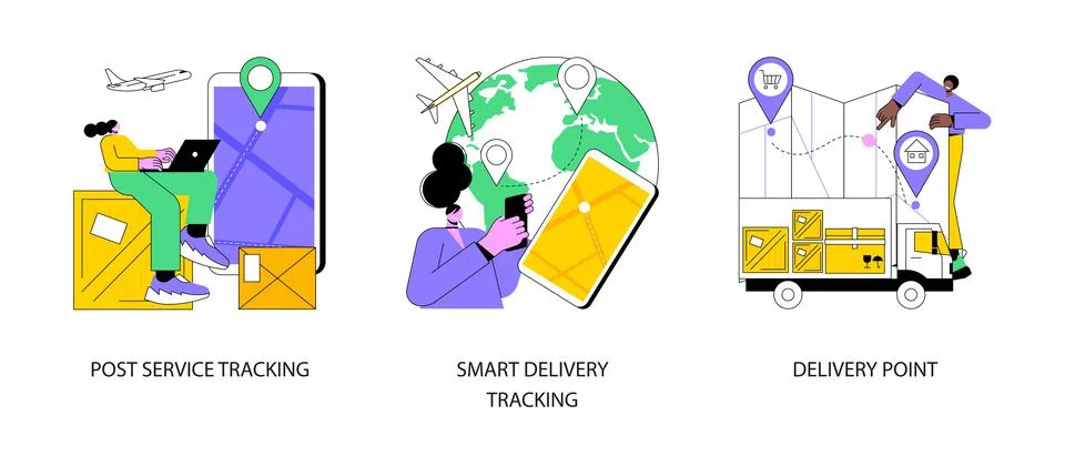 Parcel shipment abstract concept vector illustrations. Stock Illustration