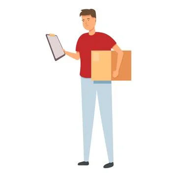Parcel shipment icon cartoon vector. Courier post Illustration