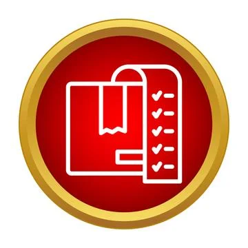 Parcel shipping box with delivery checklist icon Stock Illustration
