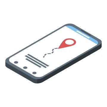 Parcel smartphone tracking icon, isometric style イラスト素材