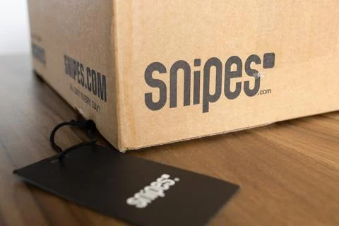 Parcel With the Snipes Logo on it Stock Photos