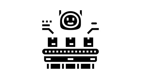 Parcel sorting autonomous delivery glyph icon animation Stock Footage 326152275