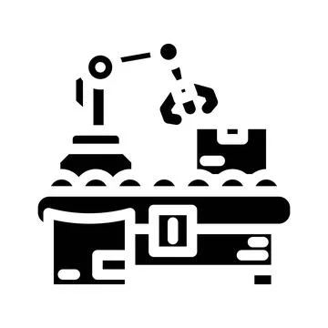 Parcel sorting autonomous delivery glyph icon vector illustration Stock Illustration