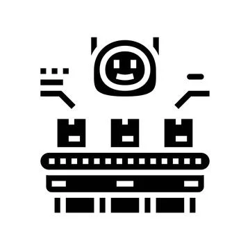 Parcel sorting autonomous delivery glyph icon vector illustration Stock Illustration