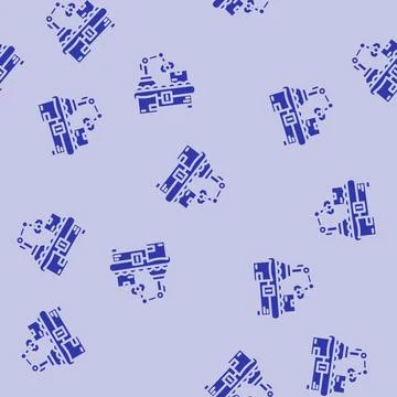 Parcel sorting autonomous delivery glyph vector seamless pattern 스톡 일러스트