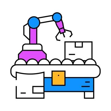 Parcel sorting autonomous delivery icon color illustration Stock Illustration