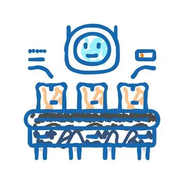 Parcel sorting autonomous delivery icon doodle illustration Stock Illustration