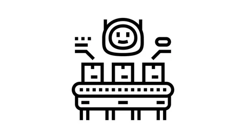 Parcel sorting autonomous delivery line icon animation Stock Footage 326131578