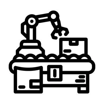 Parcel sorting autonomous delivery line icon vector illustration Stock Illustration