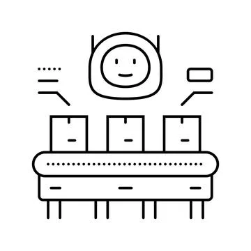 Parcel sorting autonomous delivery line icon vector illustration Stock Illustration
