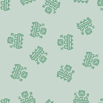 Parcel sorting autonomous delivery line seamless pattern 스톡 일러스트