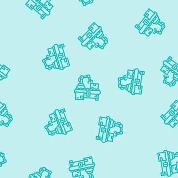 Parcel sorting autonomous delivery line vector seamless pattern Stock Illustration