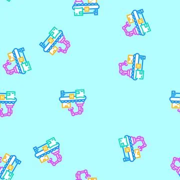 Parcel sorting autonomous delivery vector seamless pattern Stock Illustration