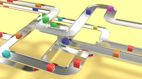 Parcel sorting station Delivery distribution center Goods warehouse Product Stock Footage 167906375