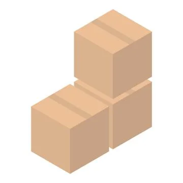 Parcel stack icon, isometric style Illustrazione stock