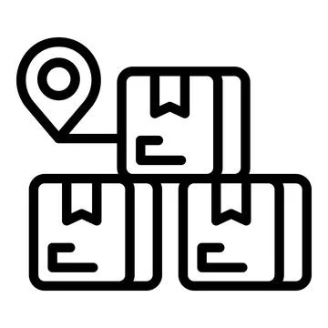 Parcel stack icon outline vector. Delivery truck Stock Illustration