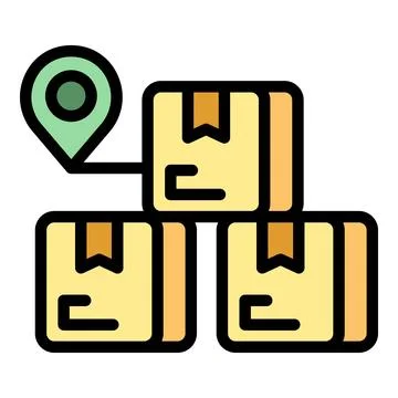 Parcel stack icon vector flat Stock Illustration