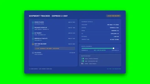 Parcel Status Timeline Green Screen Video stock 346483173