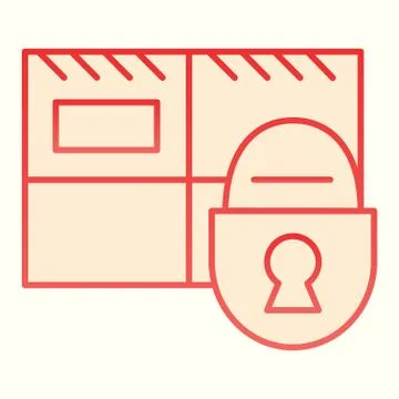 Parcel storage line icon. Package with padlock, postage safety. Postal service Illustrazione stock