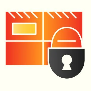 Parcel storage line icon. Package with padlock, postage safety. Postal service Stock Illustration