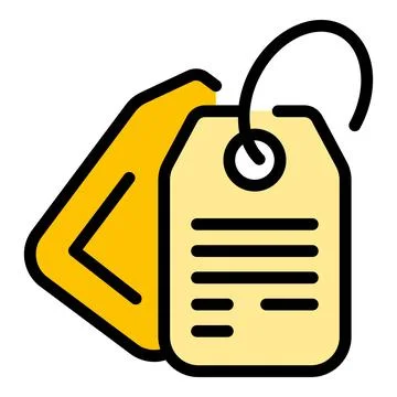 Parcel tag icon vector flat Stock Illustration