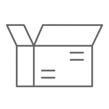 Parcel thin line icon, delivery service symbol, open box vector sign on white Stock Illustration