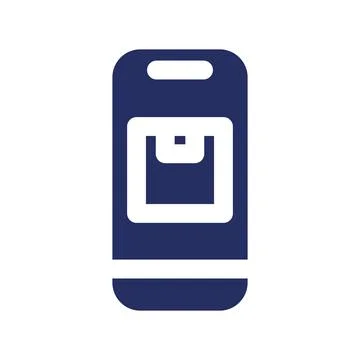 Parcel tracking app black glyph ui icon 스톡 일러스트