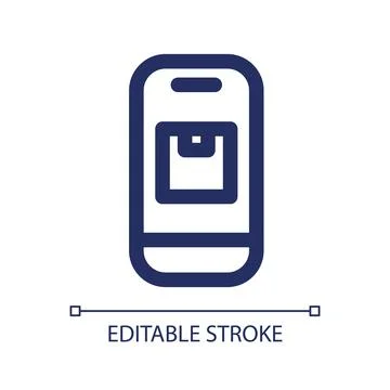 Parcel tracking app linear ui icon Stock Illustration