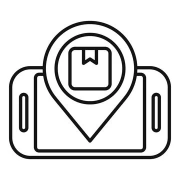 Parcel tracking app showing location on smartphone Stock Illustration
