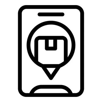 Parcel tracking app showing location on smartphone screen Stock Illustration