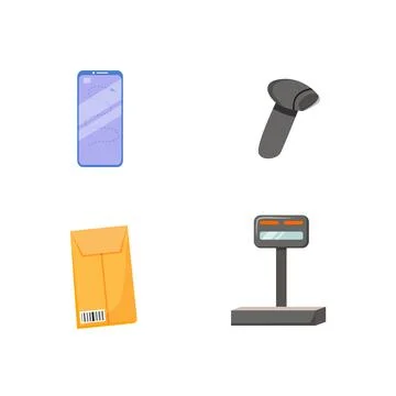 Parcel tracking flat color vector object set Stock Illustration