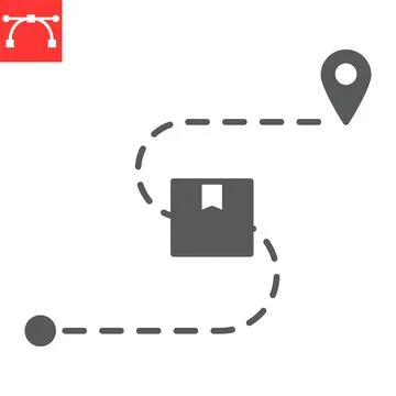 Parcel tracking glyph icon Illustration