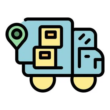 Parcel tracking icon vector flat Stock Illustration