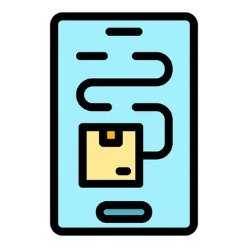 Parcel tracking icon vector flat 스톡 일러스트